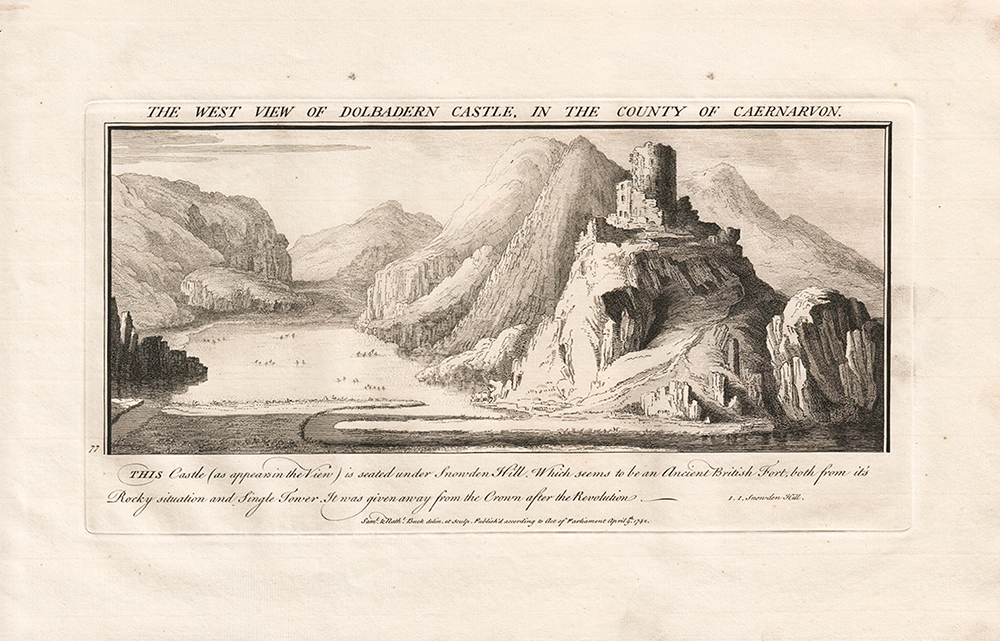 The West View of Dolbadarn Castle, in the County of Caernarvon.