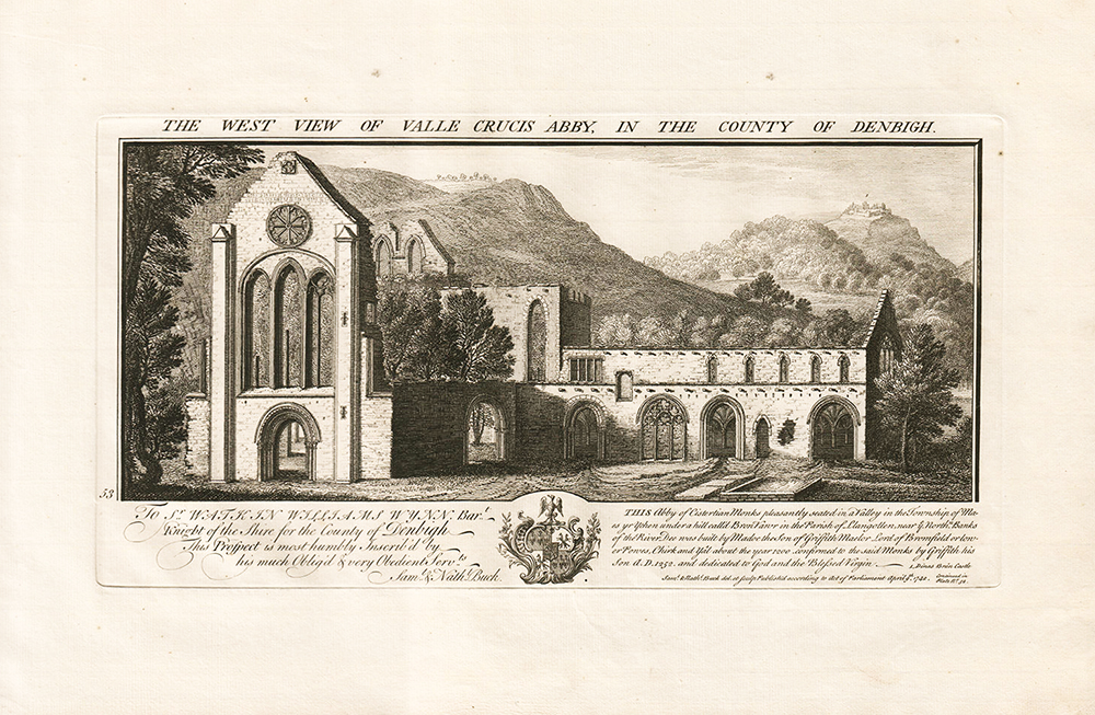 The Wesy View of Valle Crucis Abby, in the County of Denbigh.