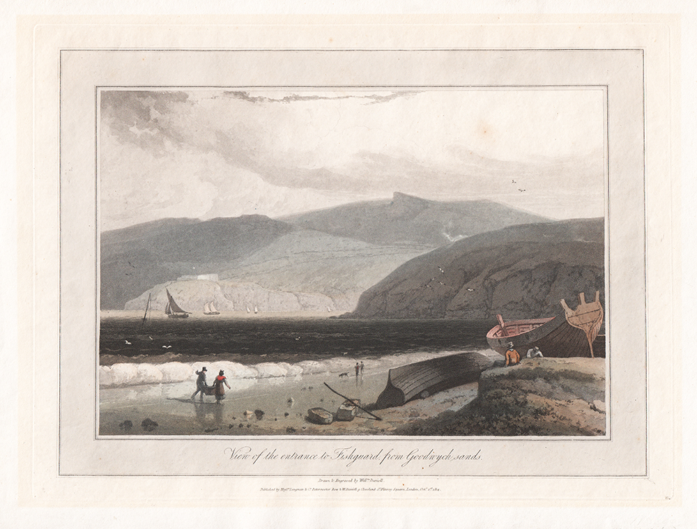 View of the entrance to Fishguard from Goodwych Sands - William Daniell