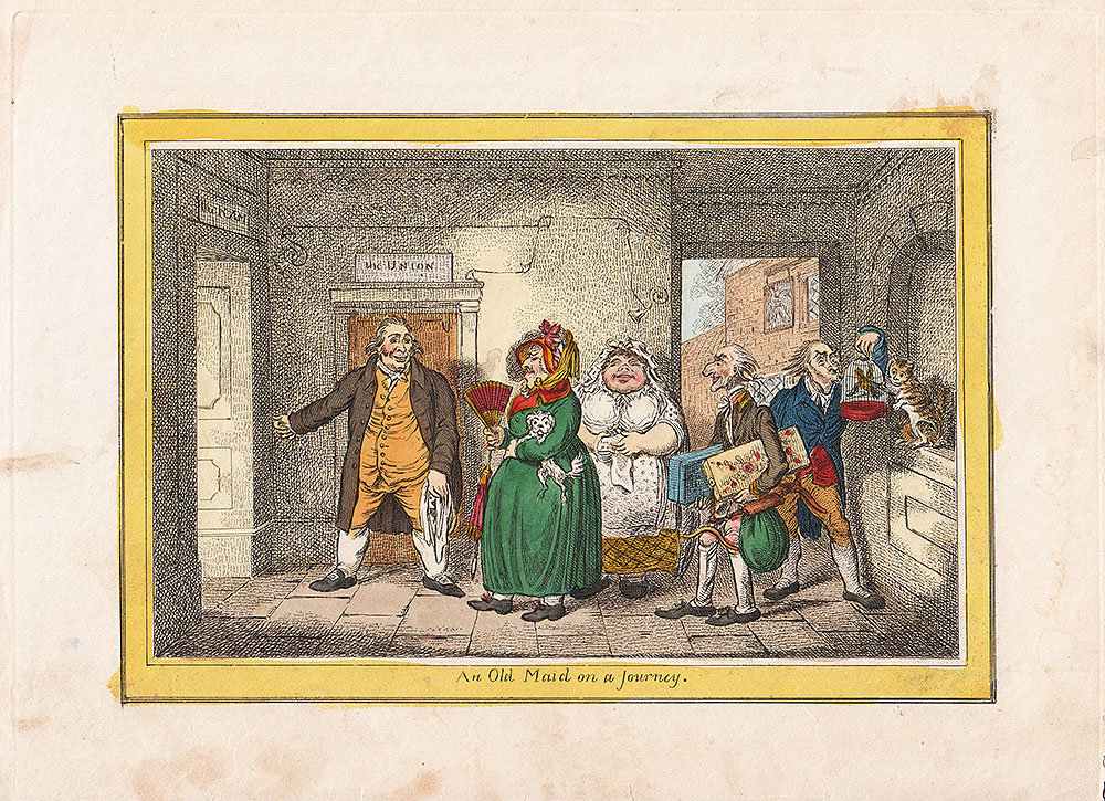 Gillray - An Old Maid on a journey 