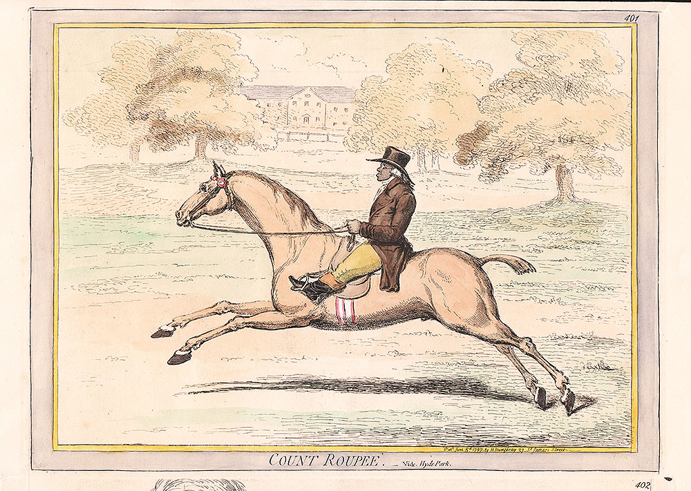 Gillray - Count Roupee Vide Hyde Park 