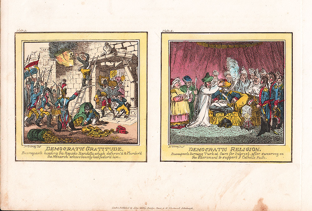 Gillray - Life of Bonaparte: Democratic Gratitude and Democratic Religion 