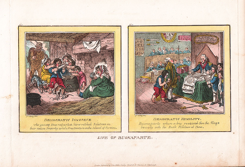 Gillray - Life of Bonaparte: Democratic Innocence and] Democratic Humility