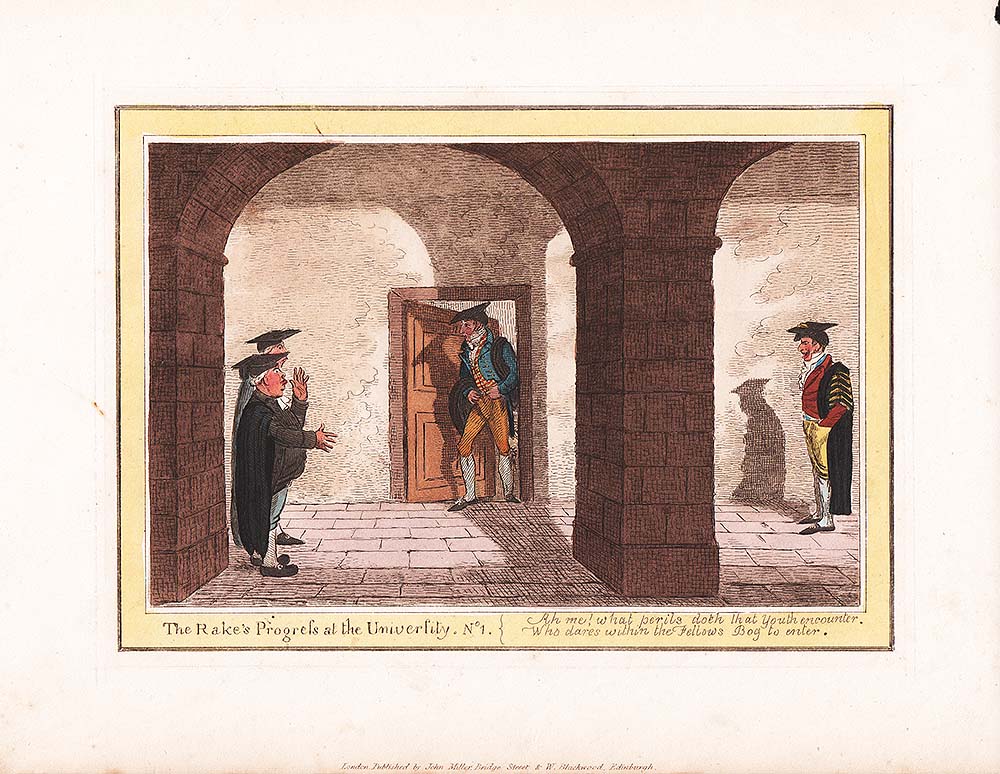 Gillray - The Rake's Progress at the University No1..... 