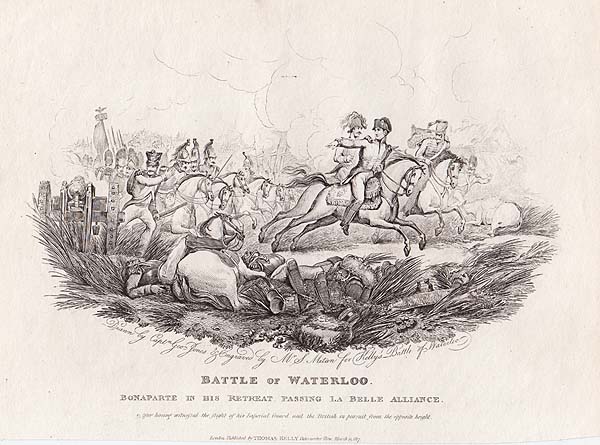 Battle of Waterloo  Bonaparte in his Retreat passing La Belle Alliance