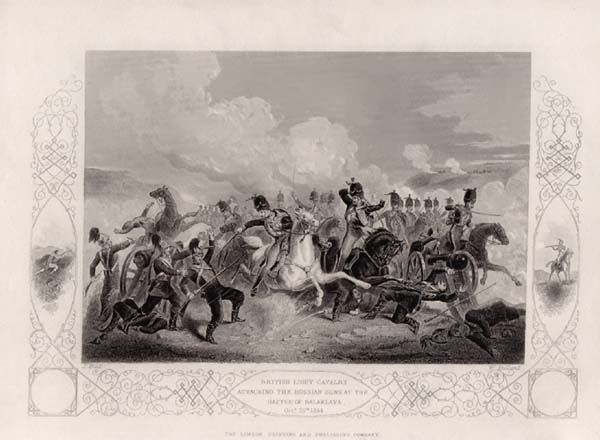 British Light Cavalry attacking the Russian Guns at the Battle of Balaclava Oct 25th 1854