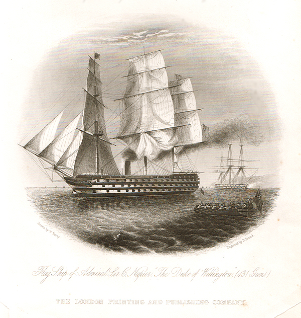 Flag Ship of Admiral Sir C Napier The Duke of WEllington 131 guns