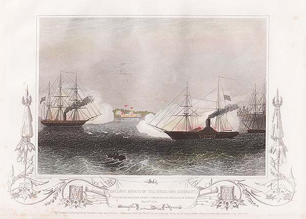 Gallant Affair of the Heckla and Arrogant cutting out a Russian Barque from under the Batteries of Eckness May 20th 1854 