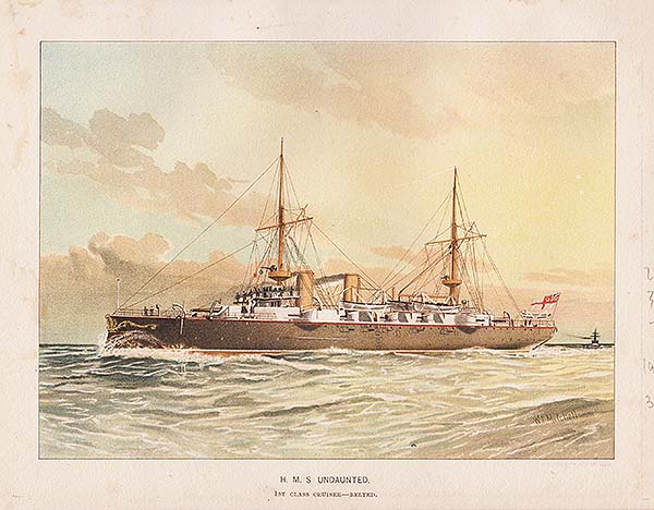 HMS Undaunted  1st Class Cruiser - Belted