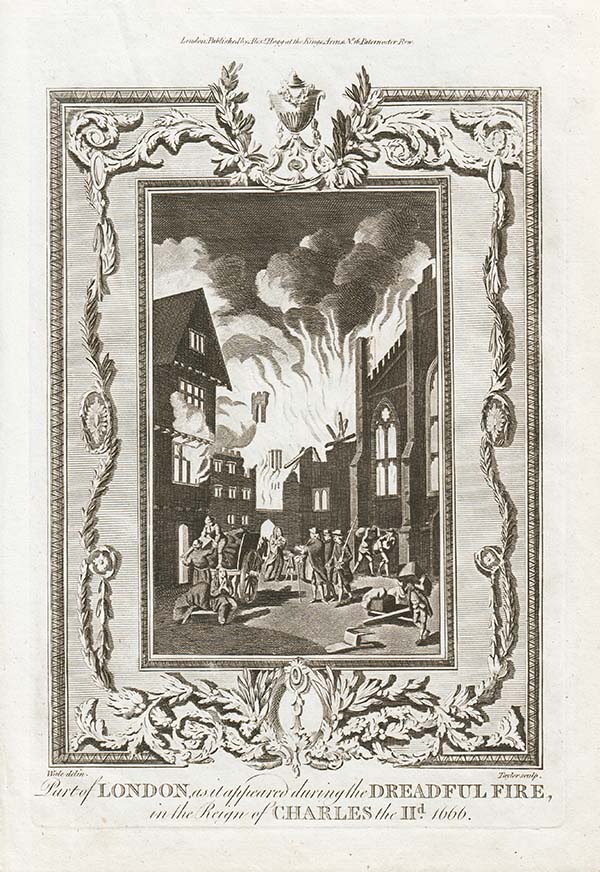 Part of London as it appeared during the Dreadful Fire in the Reign of Charles the IId 1666