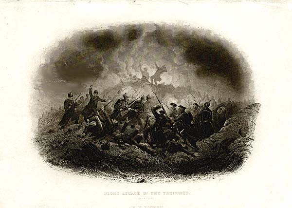Night Attack in the trenches  Sebastopol