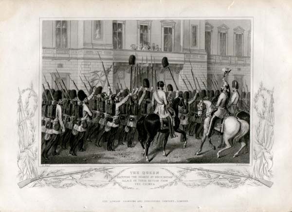 The Queen receiving the Guards at Buckingham Palace on their return from the Crimea