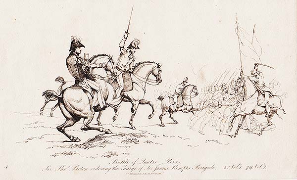 Battle of Quatre Bras  Sir Thos Picton ordering the charge of Sir James Kempts Brigade