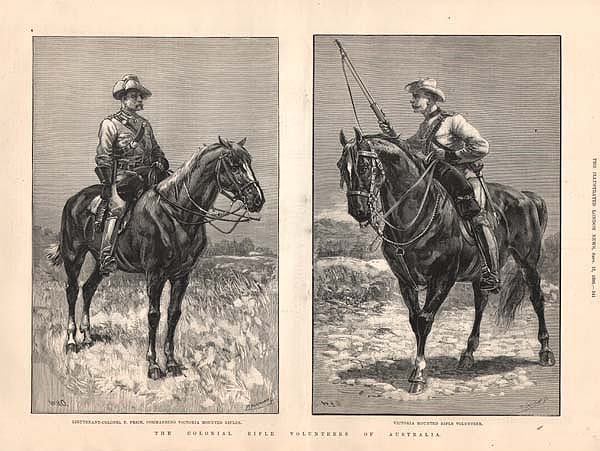 The Colonial Rifle Volunteers of Australia  Lieutenant - Colonel  T Price Commanding Victoria Mounted Rifles
