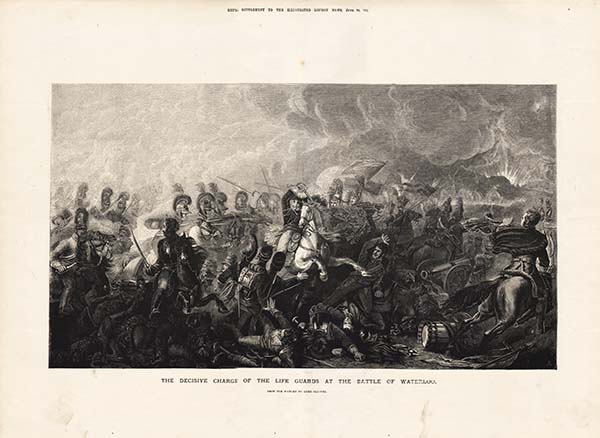 The Decisive Charge of the Life Guards at the Battle of Waterloo from a picture by Luke Clennel