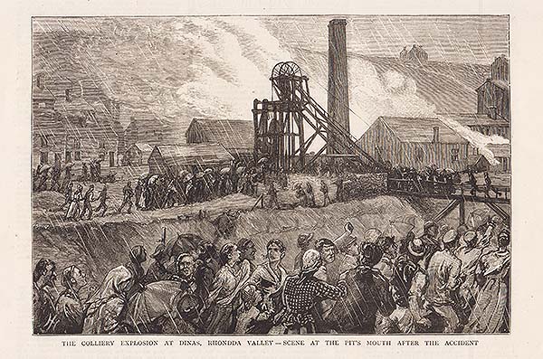 The Colliery explosion at Dinas Rhondda Valley  -  Scene at the pit's mouth after the accident