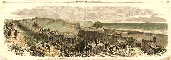 The Disaster on the Chester and Holyhead Railway :  The Jury visiting the scene of the accident