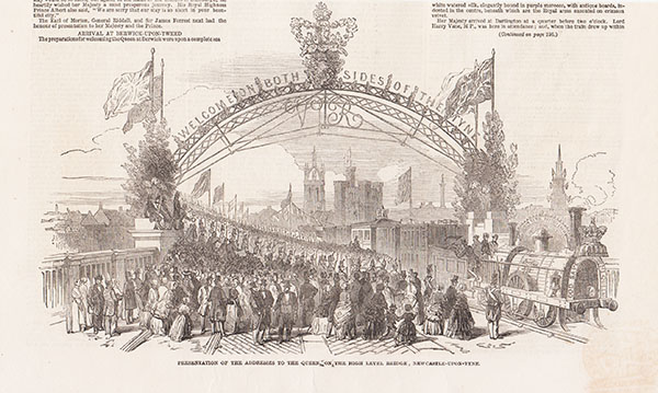 Presentation of the address to the Queen on the High Level Bridge Newcastle-upon-tyne