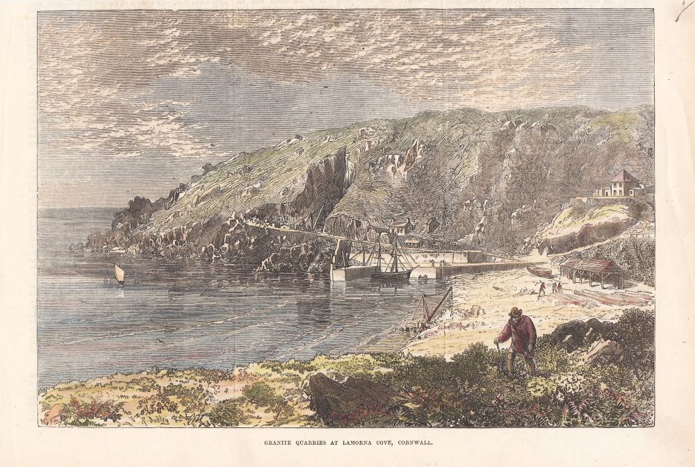 Granite Quarries at Lamorna Cove, Cornwall.