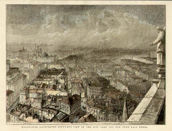 Manchester Illustrated  -  Bird's - Eye View of the City from The New Town Hall Tower