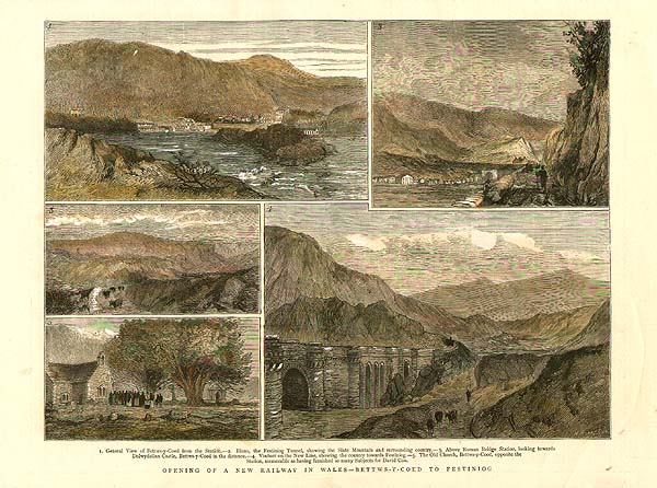 Opening of a New Railway in Wales  -  Bettws-y-Coed to Festiniog