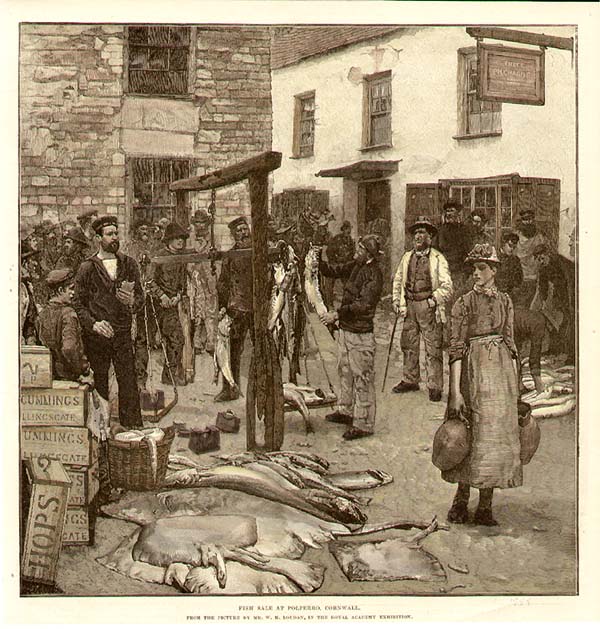 Fish Sale at Polperro Cornwall  