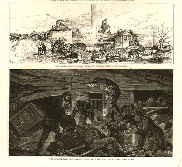 The Swaithe Main Colliery Explosion near Barnsley