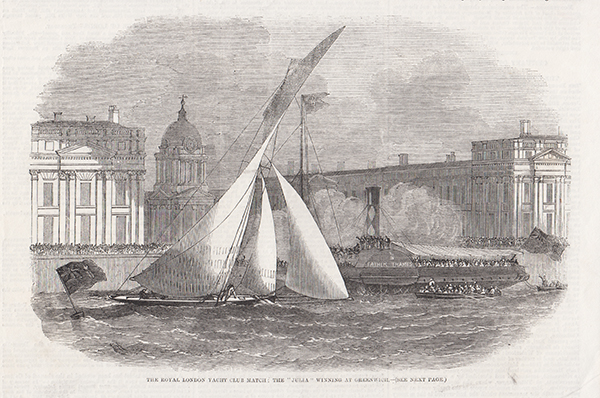 The Royal London Yacht Club Match : The Julia winning at Greenwich 