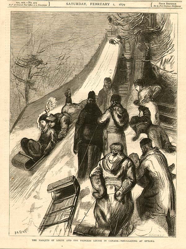 The Marquis of Lorne and the Princess Louise in Canada  -  Tobogganing at Ottowa