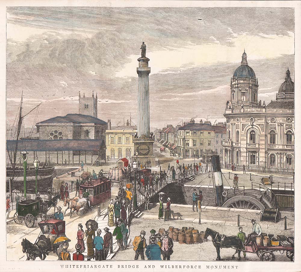 Whitefriargate Bridge and Wilberforce Monument.
