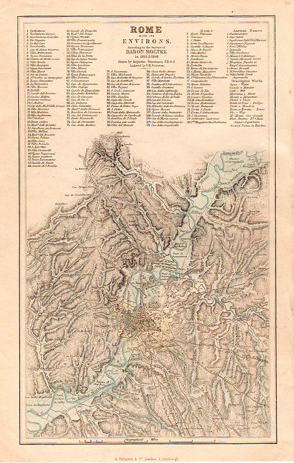 Rome with it's Environs according to the surveys of Baron Moltke in 1845 & 1846