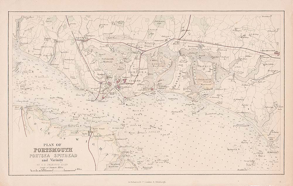 Plan of Portsmouth Portsea Spithead and Vicinity