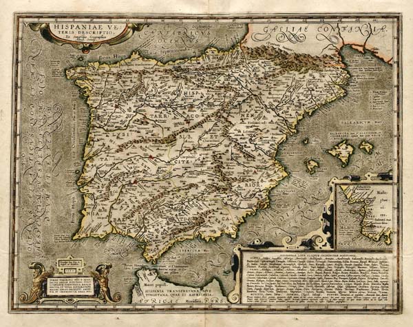 Hispaniae Veteris Descriptio  -  Ex conatibus Geographicis Abrah Ortely