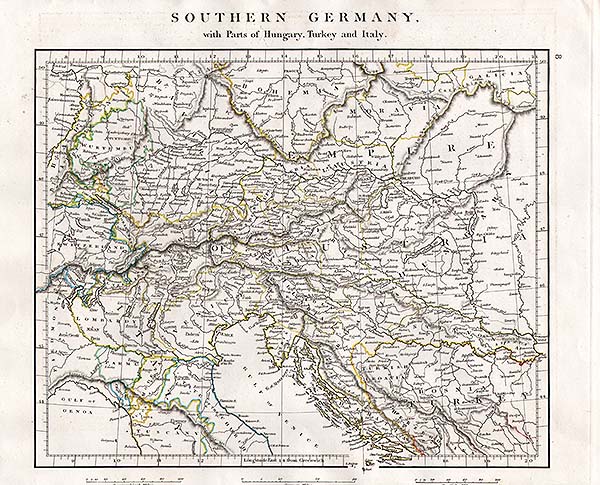 Southern Germany with parts of Hungary Turkey and Italy  -  Aaron Arrowsmith 