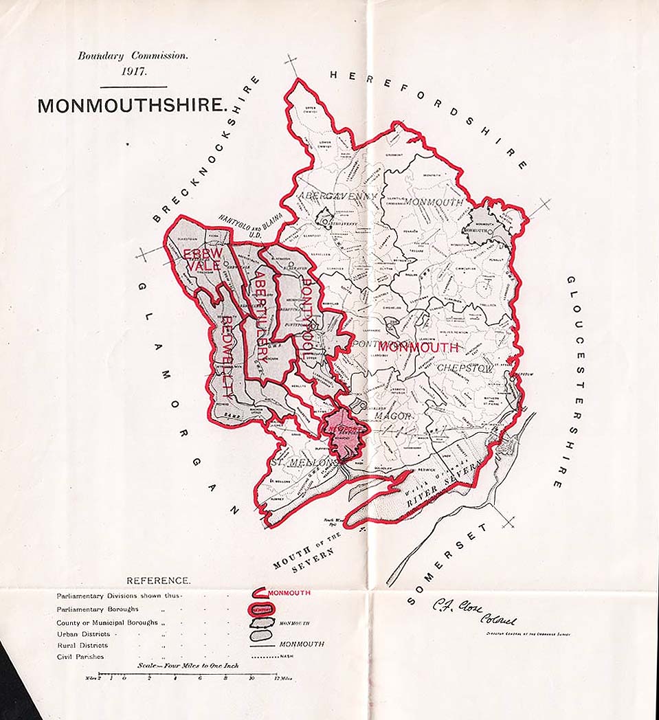 Boundary Commission 1917  -  Monmouthshire