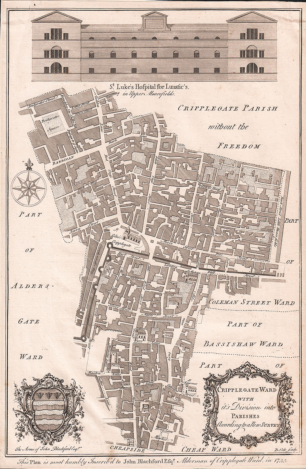 Cripplegate Ward with its Division into Parishes According to a New Survey