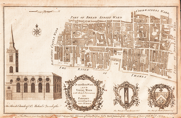 Queen-Hith Ward and Vintry Ward with their Divisions into Parishes According to a New Survey