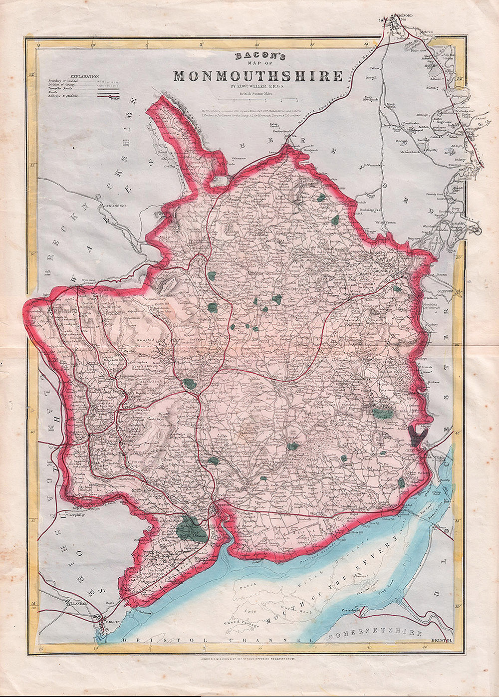 Bacon's Map of Monmouthshire.