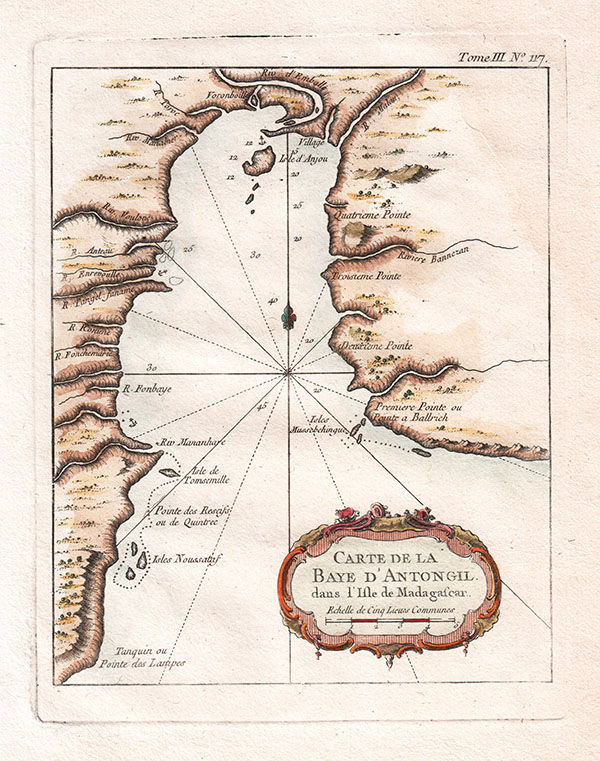 Carte De La Baye D'Antongil dans d'Isle de Madagascar