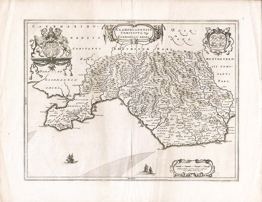 Blaeu  Glamorganensis Comitatus vulgo Glamorganshire