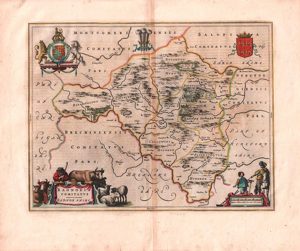 Johannes Blaeu - Radnoria Comitatus Radnorshire 