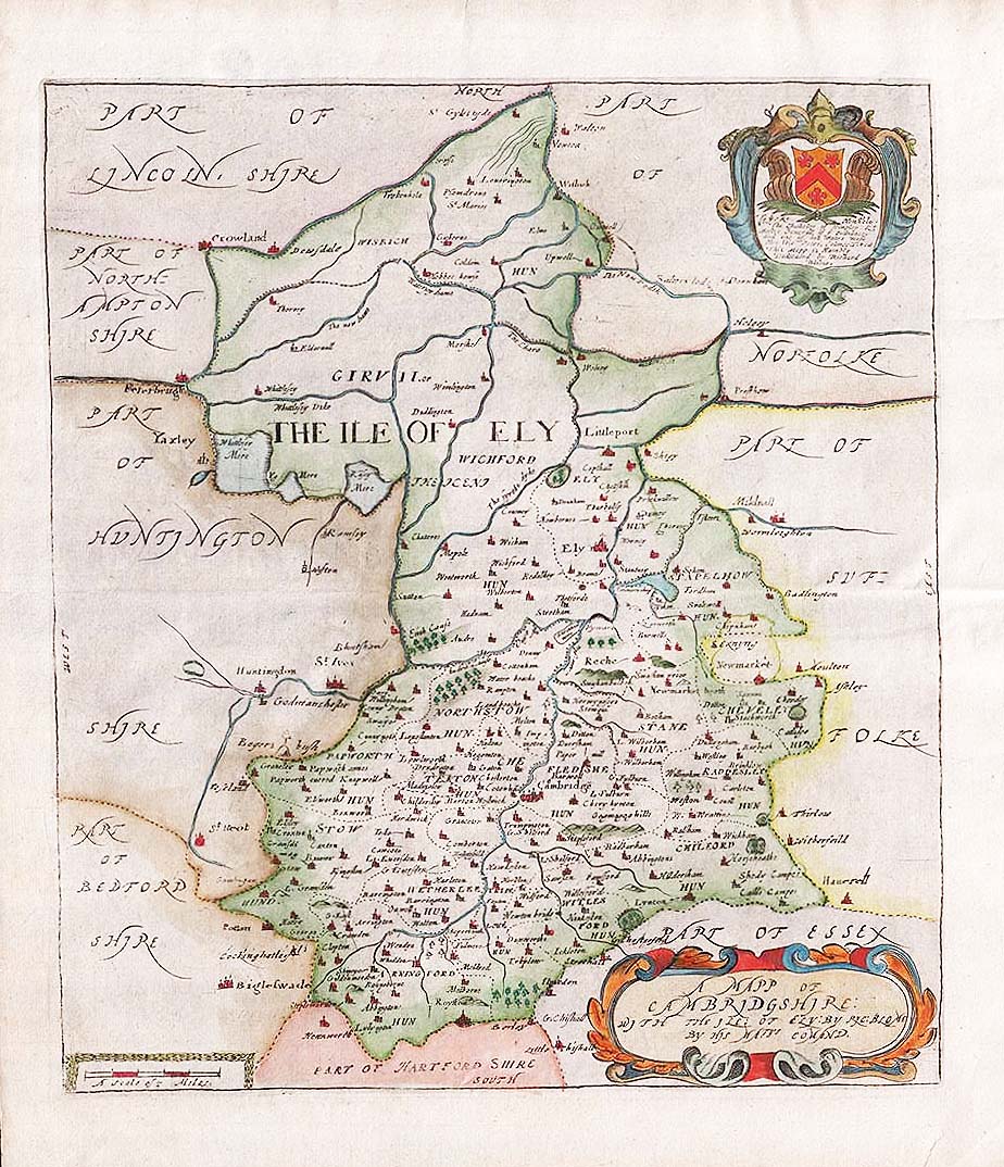 Richard Blome - A Mapp of Cambridge with the Isle of Ely 