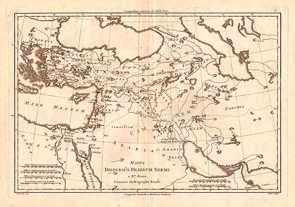 Rigobert Bonne  -  Mappa Dispersus Filiorum Noemi