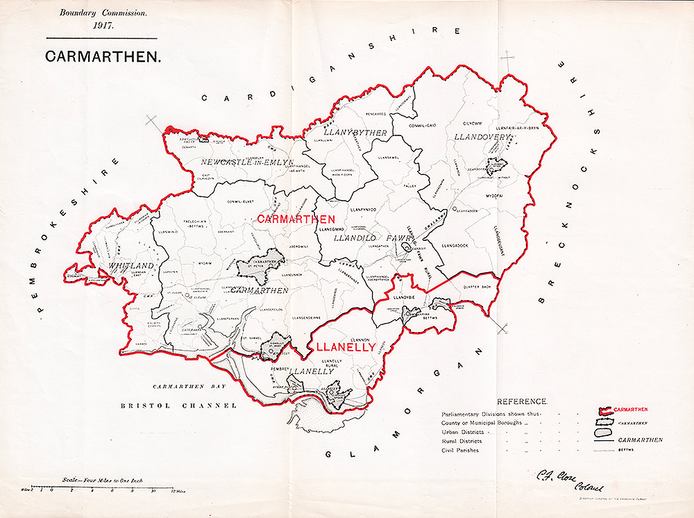 Carmarthen  -  Boundary Commission 1917