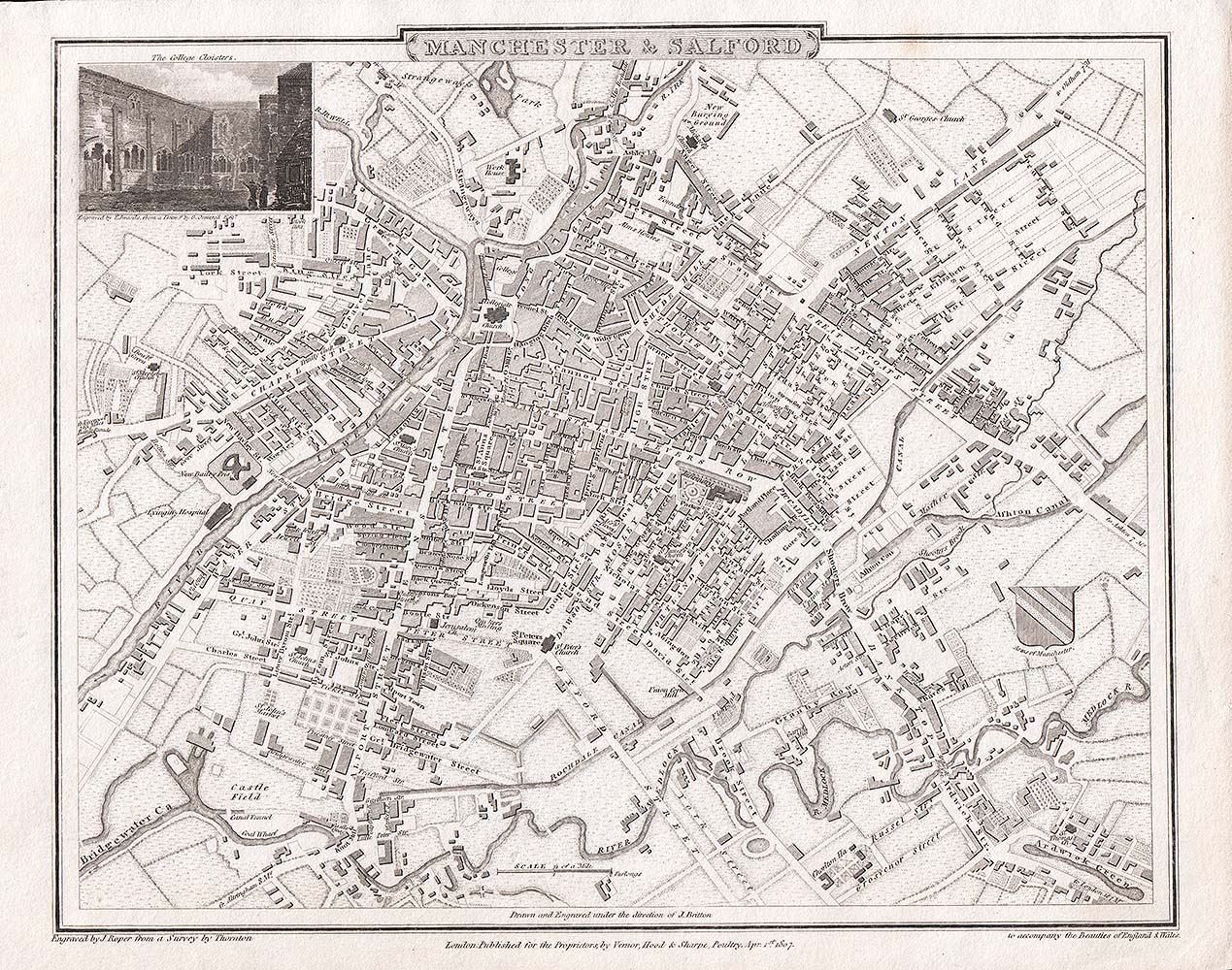 Manchester & Salford Town Plan - Cole & Roper