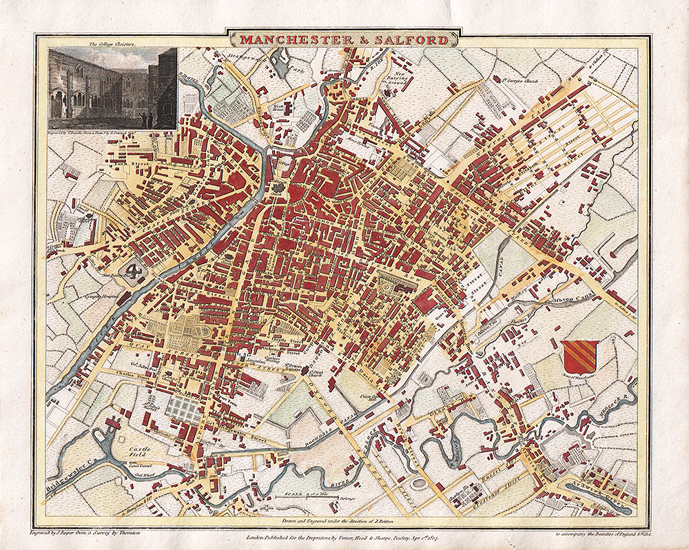 Manchester & Salford Town Plan - Cole & Roper 