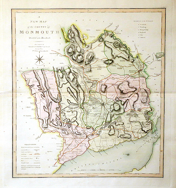 A New Map of the County of Monmouth Divided into Hundreds  -  Charles Smith