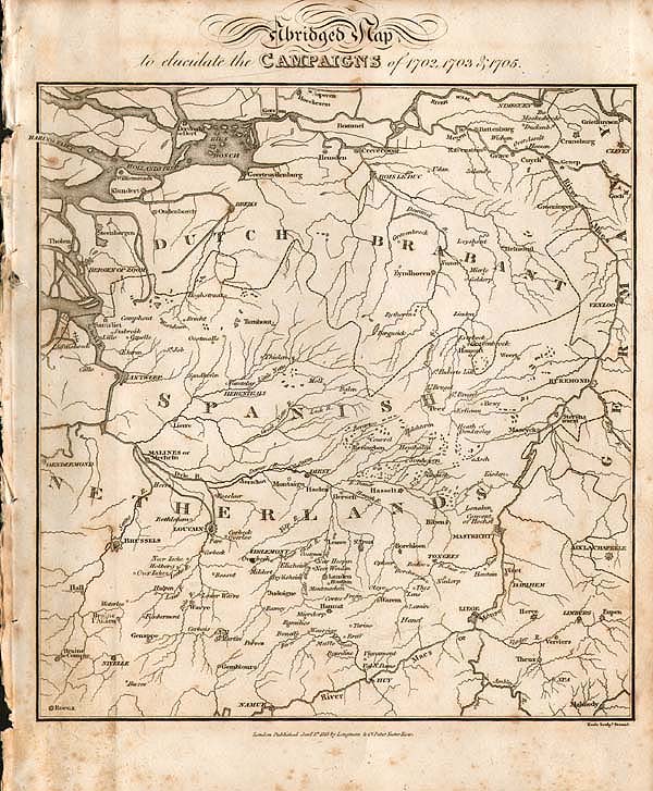 Abridged Map to elucidate the Campaigns of 1702 1703 & 1705