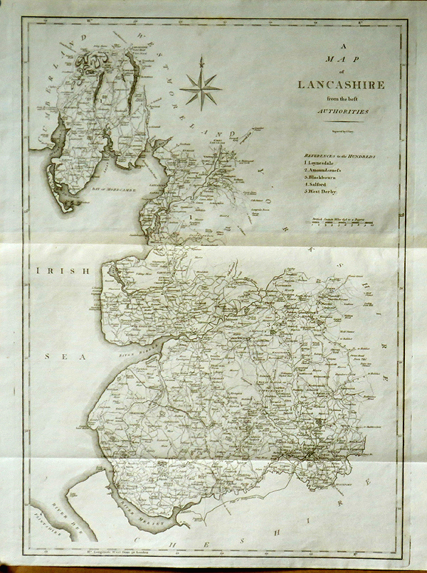 A Map of Lancashire from the Best Authorities  -  John Cary