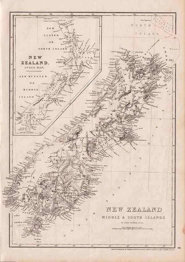 New Zealand Middle and South Islands  -  John Dower FRGS 